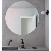 Espelho de Vidro Redondo Decorativo 60cm Para Banheiro Sala Cozinha