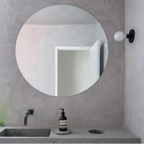 Espelho de Vidro Redondo Lapidado Decorativo 60x60cm para Quarto Sala Banheiro Cozinha