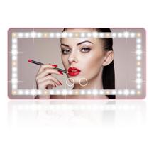 Espelho de viseira solar para carro Vanexiss 20x13cm 80 LEDs 3 modos de luz