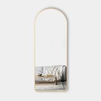 Espelho Decor Base Reta Corpo Inteiro Moldura Ouro 100x30cm Espelho Decor Base Reta Corpo Inteiro Moldura Ouro 100x30cm