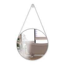 Espelho Decoração Suspenso Alça Em Couro 60cm C/ Suporte TOP - Landi Vendas