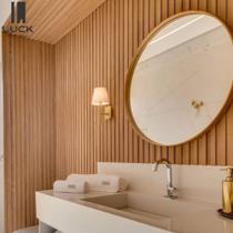 Espelho Decorativo 2 em 1 borda de Madeira + Acessório Para Instalação na parede Espelho Decorativo 2 em 1 borda de Madeira + Acessório Para Instalação na parede