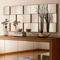 Espelho Decorativo 3D 105x45cm Liverpool Para Sala Quarto Cozinha - 21pç