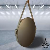 Espelho decorativo 60 cm diâmetro com fivelas COR NATURAL Espelho decorativo 60 cm diâmetro com fivelas COR NATURAL