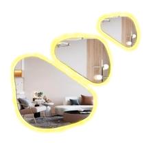 Espelho Decorativo 80cm 51cm 95cm Casa Sala Moderno Lapidado