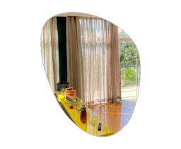 Espelho Decorativo 80cm Orgânico + Suporte Para Quarto Sala