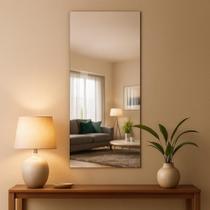 Espelho Decorativo 90x40cm Vidro de Alta Qualidade Design Moderno Sofisticado para Sala Quarto Corredor
