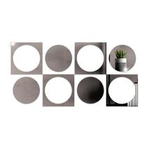 Espelho Decorativo Abstrato - Kit Acrilico Circulos Vados