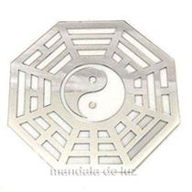 Espelho Decorativo Acrílico Baguá Yin Yang Sala Quarto 50 cm