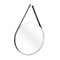 Espelho Decorativo Adnet 50cm Branco com Alça Preta