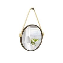 Espelho Decorativo Adnet Alça Sisal Natural 30 cm Redondo Espelho Decorativo Adnet Alça Sisal Natural 30 cm Redondo