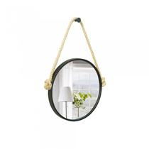 Espelho Decorativo Adnet Alça Sisal Natural Redondo