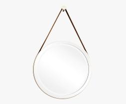 Espelho Decorativo Adnet Branco Alça material sintético Caramelo Led Amarelo 50cm Redondo Espelho Decorativo Adnet Branco Alça material sintético Caramelo Led Amarelo 50cm Redondo