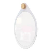 Espelho Decorativo Adnet Flat Branco Off White 30 cm Redondo