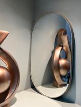 Espelho Decorativo Adnet Oval Orgânico 50x70 cm + Pendurador - Decora Loja
