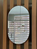 Espelho Decorativo Adnet Oval Orgânico 50x70 cm + Pendurador - Decora Loja