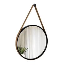 Espelho Decorativo Adnet Preto Alça material sintético Rajado 40Cm