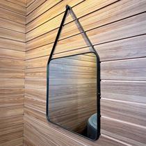 Espelho Decorativo Adnet Quadrado 50cm com Alça e Suporte para Sala Quarto Banheiro Espelho Decorativo Adnet Quadrado 50cm com Alça e Suporte para Sala Quarto Banheiro
