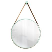 Espelho Decorativo Adnet Verde Alça material sintético Caramelo 30Cm - E2G Design