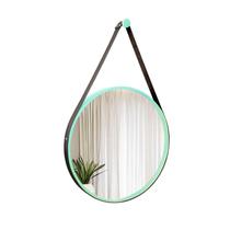 Espelho Decorativo Adnet Verde Alça material sintético Preto 60Cm