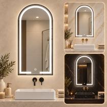 Espelho Decorativo Arco Borda Preta Com Iluminação 50x100cm - Goldenx