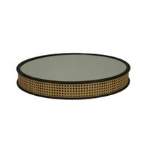 Espelho Decorativo C/moldura Metal Palha 60x8cm