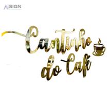 Espelho Decorativo Cantinho Do Café Em Acrílico Rose, Dourado OU Prata com Xícara Sala Cozinha Espelho Decorativo Cantinho Do Café Em Acrílico Rose, Dourado OU Prata com Xícara Sala Cozinha