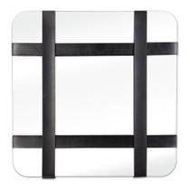 Espelho Decorativo Chess Cantos Com material sintético Preto 50X50 Cm