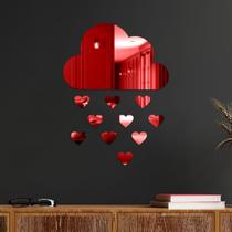Espelho Decorativo Chuva De Amor Vermelho