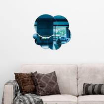 Espelho Decorativo Círculos Azul Espelho Decorativo Círculos Azul