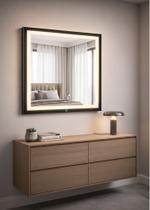 Espelho Decorativo com LED Quadrado Estilo Sofisticado Banheiro Lavabo Salão e Consultório Espelho Decorativo com LED Quadrado Estilo Sofisticado Banheiro Lavabo Salão e Consultório