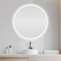 Espelho Decorativo com LED Redondo na Parte Traseira 40cm de Parede para Quarto Sala Banheiro - Outlet Dos Espelhos