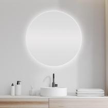 Espelho Decorativo com LED Redondo na Parte Traseira 40cm de Parede para Quarto Sala Banheiro
