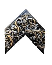 Espelho decorativo com moldura de madeira Preto com dourado