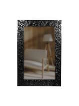 Espelho decorativo com moldura de madeira Preto