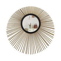 Espelho decorativo com moldura Saturno Dourado