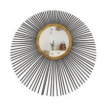 Espelho decorativo com moldura Saturno Preto