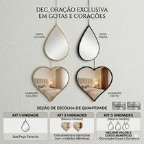 Espelho Decorativo Coração Gota Aesthetic Quarto Parede Moderno Dourado Preto Kit 1 2 3 Unidades Espelho Decorativo Coração Gota Aesthetic Quarto Parede Moderno Dourado Preto Kit 1 2 3 Unidades