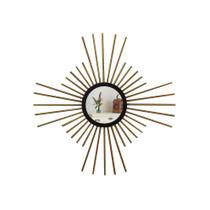Espelho decorativo de parede redondo com moldura pequeno Mini Quasar Dourado Espelho decorativo de parede redondo com moldura pequeno Mini Quasar Dourado