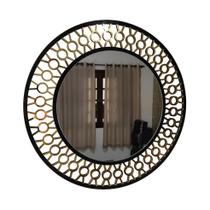 Espelho decorativo de parede redondo com moldura Premium Atenas Dourado Espelho decorativo de parede redondo com moldura Premium Atenas Dourado