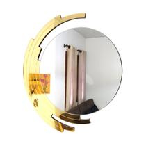 Espelho decorativo de parede redondo com moldura Premium Kastoria Dourado Espelho decorativo de parede redondo com moldura Premium Kastoria Dourado
