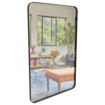 Espelho Decorativo de Parede Retandular com Moldura de Alumínio Preto 50x70cm Espelho Decorativo de Parede Retandular com Moldura de Alumínio Preto 50x70cm