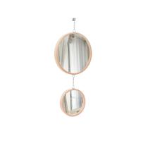 Espelho Decorativo Duplo Rosa Alça Corrente 30 Cm 20 Cm