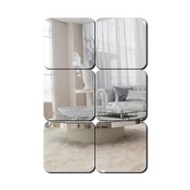 Espelho Decorativo Em Acrílico 6 Quadrados 15 X 15 Cm