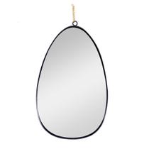 Espelho Decorativo Em Metal Preto Com Alça Corrente Dourado 51 cm F04 - D'Rossi Espelho Decorativo Em Metal Preto Com Alça Corrente Dourado 51 cm F04 - D'Rossi