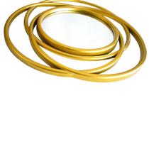 Espelho Decorativo Espiral 49 cm Dourado - Evolux