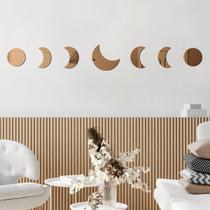 Espelho Decorativo Fases da Lua Bronze