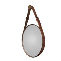 Espelho Decorativo Fine 45cm com Alça em Couro Espelho Decorativo Fine 45cm com Alça em Couro