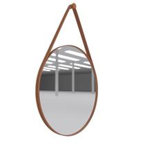 Espelho Decorativo Float com Alça de material ecológico Marrom/Caramelo - PR Móveis