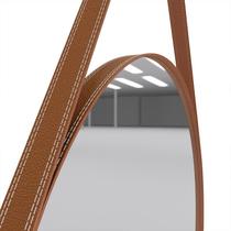 Espelho Decorativo Float com Alça de material ecológico Marrom/Caramelo - PR Móveis
